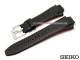 Ersatz-Uhrenarmband SEIKO schwarz Leder rote Naht Spezialansto� f�r SNL017, SNL021
