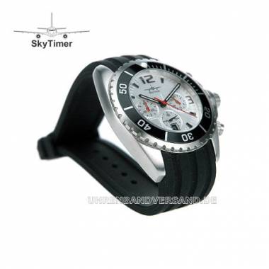 1a Angebot: Chronograph sportiv Edelstahl Ziffernblatt silber von Sky Timer (*SY*HU*) - Bild vergr��ern 
