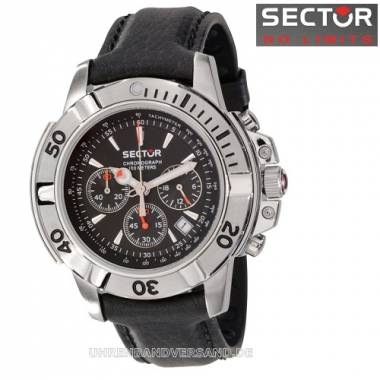 Ersatzuhrenband SECTOR 20mm Leder/Kunststoff schwarz f�r R3251945125 - Bild vergr��ern 
