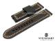 Uhrenarmband STEINHART 24mm schwarz Juchtenleder Doppelnaht orange/wei� (Schlie�enansto� 24 mm)