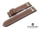 Uhrenarmband STEINHART XL 22mm dunkelbraun Juchtenleder extralang mit Nieten (Schlie�enansto� 22 mm)