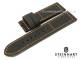 Uhrenarmband STEINHART 24mm schwarz glatt Kautschuk/Leder oran. Kontrastnaht (Schlie�enansto� 24 mm)