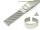 Uhrenarmband kurz Edelstahl 18mm Milanaise poliert robust Faltschlie�e von Staib