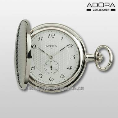Savonette-Taschenuhr silberfarben teilweise poliert kleine Sekunde von Adora (*AD*TU*) - Bild vergr��ern 
