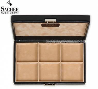 Taschenuhrenetui -New Classic- schwarz f�r bis zu 6 Uhren von Sacher - Made in Germany - Bild vergr��ern 