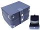 Uhrenbox blau wei� abgen�ht mit Nieten f�r 1 Armbanduhr