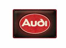 Deko-Blechschild / Retro-Reklameschild Audi - Logo Red Shine rot/weiß 20 x 30cm von Nostalgic-Art