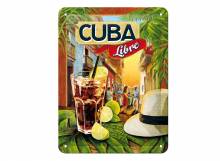 Deko-Blechschild / Retro-Reklameschild Cocktail-Time - Cuba Libre grün/blau 20 x 15cm von Nostalgic-Art