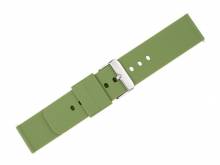 Uhrenarmband 18mm grün Silikon glatt matt mit Schnellwechsel-Stegen (Schließenanstoß 18 mm)
