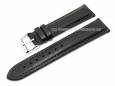 Uhrenarmband 22mm schwarz echtes Kamelleder elegantes Design fein genarbt (Schließenanstoß 20 mm)