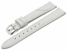 Uhrenarmband Kroko-Print 15mm weiß Leder Kroko-Prägung abgenäht von BARINGTON (Schließenanstoß 12 mm)