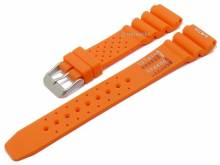 Uhrenarmband Allentown 22mm orange Rubber Taucherband matt von MEYHOFER (Schließenanstoß 20 mm)