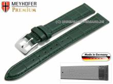 Uhrenarmband Wellington 14mm dunkelgrün Leder Alligator-Prägung abgenäht von Meyhofer (Schließenanstoß 12 mm)
