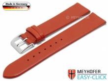 Meyhofer EASY-CLICK Uhrenarmband Donau 16mm rot Leder glatt ohne Naht (Schließenanstoß 16 mm)