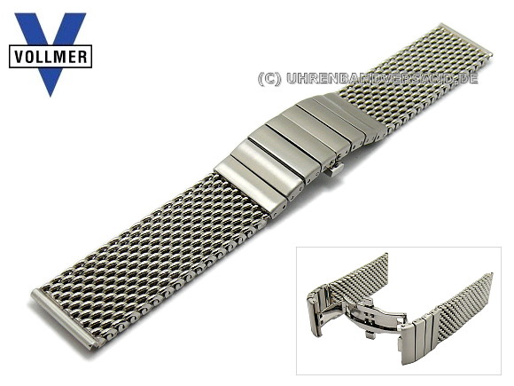 Uhrenarmband Edelstahl 20mm Milanaise