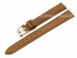 Uhrenarmband 12mm hellbraun elegantes Design sehr fein genarbt (Schlie&szlig;enansto&szlig; 10 mm)