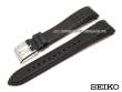 Ersatz-Uhrenarmband SEIKO 21mm schwarz Leder rote Naht Rundansto&szlig; f&uuml;r SNAE75, SCJC043