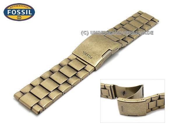 Original Ersatzbänder FOSSIL JR1392 24mm Edelstahl goldfarben