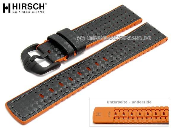 HIRSCH Herren Performance Armband Ayrton 22 Mm Schwarz/Rot – Wasserdicht, Kratzfest, Mit Quick-Release