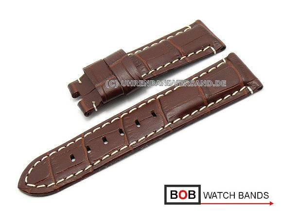 BOB KALBLEDERUHRENBAND Kompatibel Mit Breitling - Faltschliesse SCHWARZ