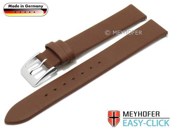 MARBURGER Uhrenarmband 12mm Leder Braun - Mit Goldschließe Und Montage Set