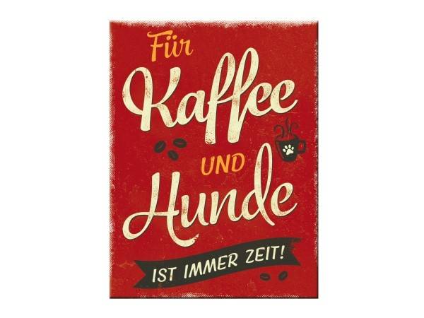 Retro Kühlschrank-Magnet "Kaffee Und Hunde" - Vintage Design Geschenk