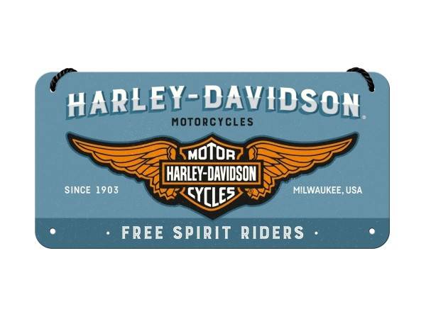 Enseigne Murale Métal Harley-Davidson Style Vintage 10x20cm - Plaque Décorative Aimantée, Fabriquée En Allemagne