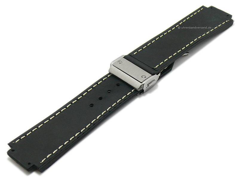 Big Bang Ersatz-Uhrenarmband Aus Gummi – 19x25x22 Mm, Passend Für Hublot, Schwarz, Inkl. Werkzeug & Federsteg
