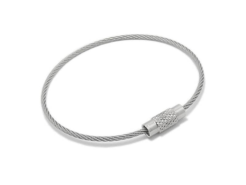 1 Schluesselring Metall Stahlfarben 50mm Stahlseil Mit Verschraubbarem 1-schluesselring-metall-stahlfarben-50mm-stahlseil-mit-verschraubbarem