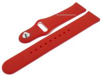 Basic-Uhrenarmband AcKKA045 20mm rot Silikon glatt matt mit