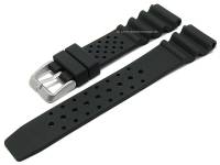 Uhrenarmband AcKKA047 20mm schwarz Silikon im Taucher-Style matt
