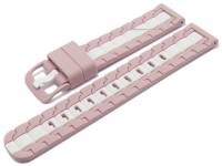 Uhrenarmband CsKB05 22mm rosa/weiss Silikon sportiv mit