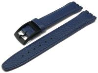 Uhrenarmband CsLB14 17mm dunkelblau Leder genarbt abgenaeht