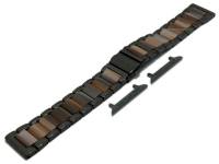 Uhrenarmband 22mm schwarz/mittelbraun Edelstahl/Resin poliert inkl