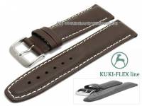 Uhrenarmband L (lang) Ku-LCf004B 24mm dunkelbraun KUKI-FLEX Patent