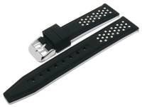 Meyhofer EASY-CLICK Uhrenarmband Aruba 20mm schwarz/weiss Silikon