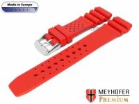 Uhrenarmband 22mm rot Kautschuk Meyhofer