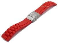 Uhrenarmband Granbury 20mm rot Silikon Titan-Faltschliesse