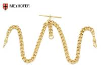 Taschenuhrkette Gorbitz goldfarben Metall Rundpanzer Double Albert