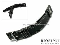Uhrenarmband Aviator 22mm schwarz Bueffelleder von RIOS