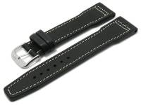 BIO-Leder: Uhrenarmband Sonthofen 20mm schwarz genarbt Aviator