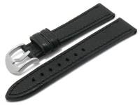 BIO-Leder: Uhrenarmband Tegernsee 24mm schwarz genarbt abgenaeht