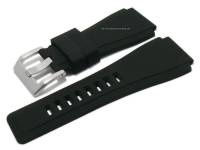 Uhrenarmband ScKB26 24mm schwarz Silikon glatt matt fuer Bell