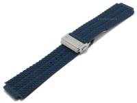 Uhrenarmband ScKB43 26mm blau Silikon mit Struktur passend fuer HUBLOT