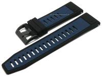 Uhrenarmband ScKB114 26mm schwarz/nachtblau Silikon Easy/Quick-Fit