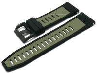 Uhrenarmband ScKB114 26mm schwarz/mgruen Silikon Easy/Quick-Fit
