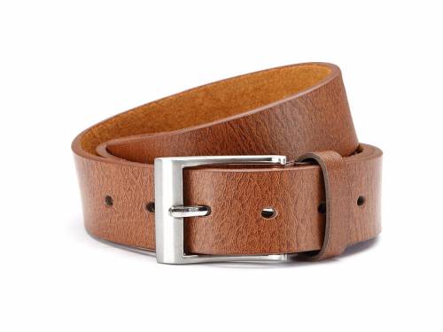 Basic-G�rtel mittelbraun genarbt - Gr��e 95 (Breite ca. 3 cm) - Bild vergr��ern 
