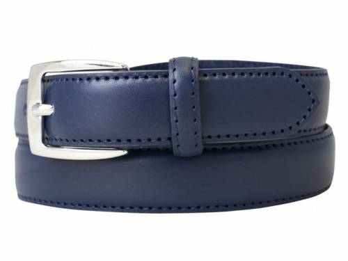 Hochwertiger G�rtel MADE IN ITALY extrakurz bzw. Kinderg�rtel Vollrindleder dunkelblau - Gr��e 55 (Breite 2,5 cm) - Bild vergr��ern 