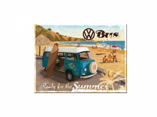 Deko-Magnet -VW Bulli - Ready for the summer- Retro-Style von Nostalgic-Art - Bild vergr��ern 