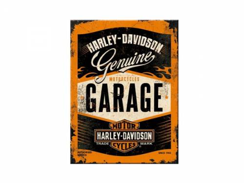 Deko-Magnet -Harley-Davidson - Garage- Retro-Style von Nostalgic-Art - Bild vergrern 